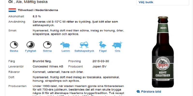Description of Jopen Koyt Gruitbeer