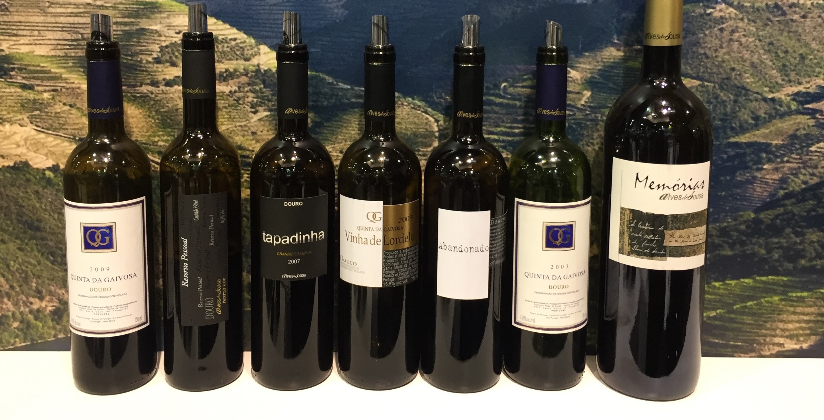 Different vintages and vineyards that take part of special wine Memórias